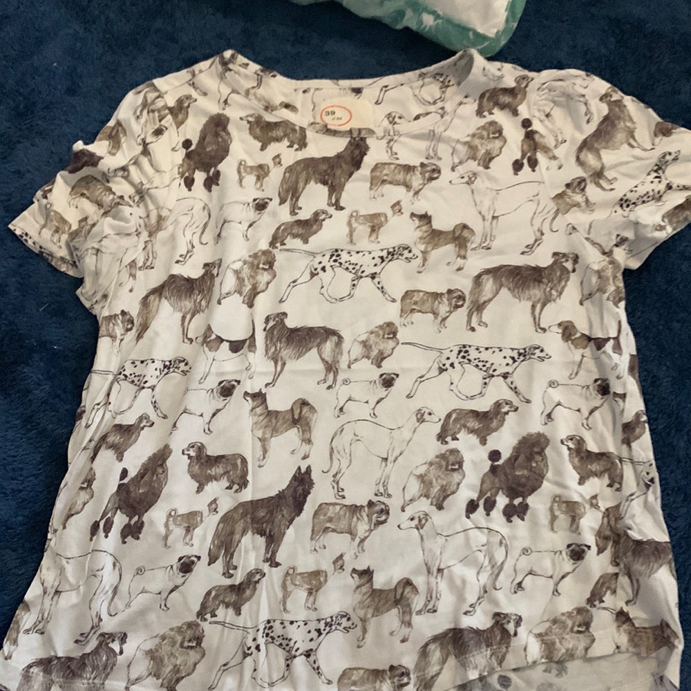 Crazy Dog Pattern T-Shirt